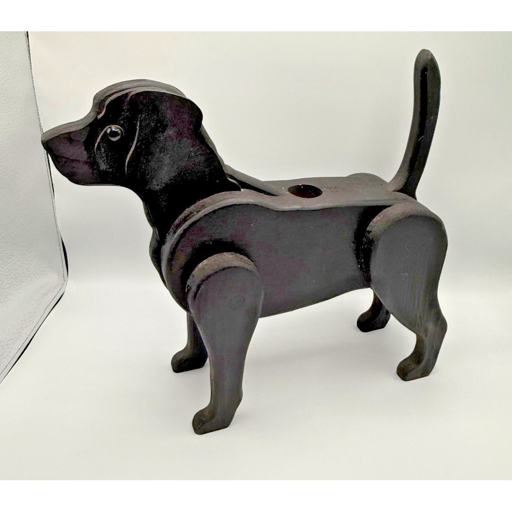 Wooden Dog Candy Dispenser Pooping Black Lab Labrador Gag Gift Rustic‎ Country